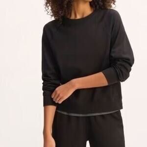 Everlane 100% Organic Cotton Crew Neck Sweatshirt Black Size XS